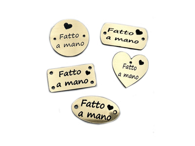 5 etichette fatto a mano