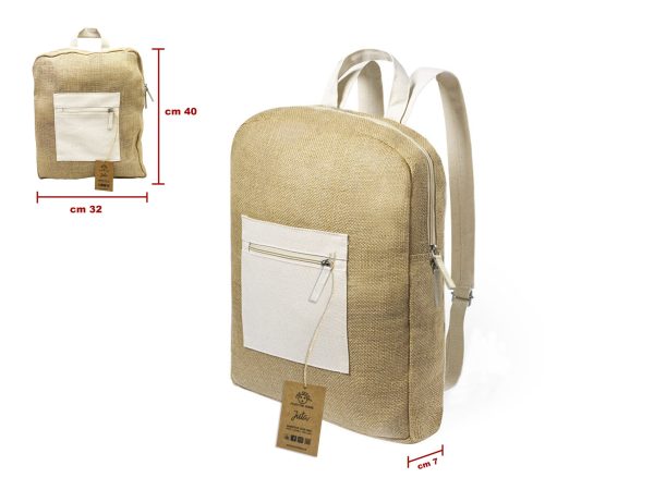 Zaino in juta naturale 32x40 cm