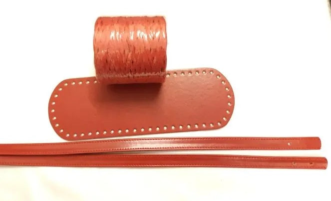 Kit borsa con rafia naturale grezza