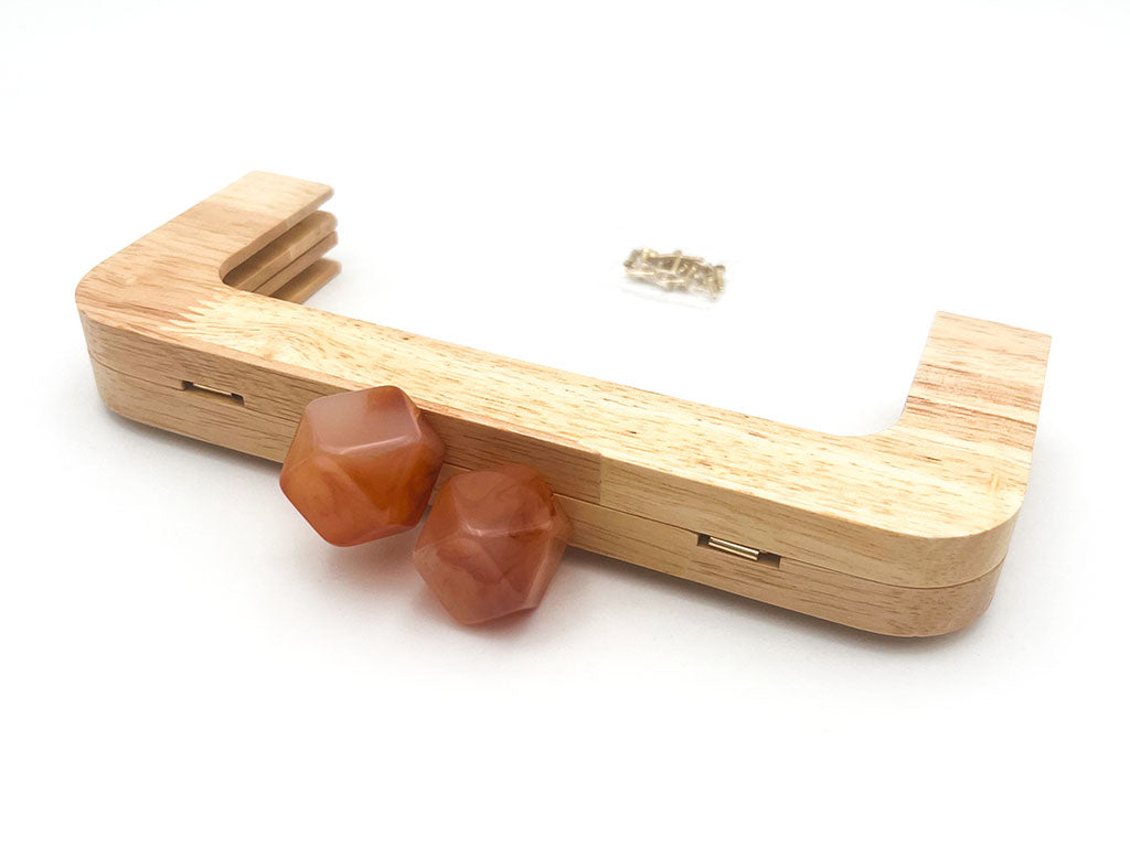 Click clack in legno rettangolare 19,5 cm con perla