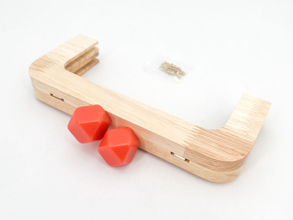 Click clack in legno rettangolare 19,5 cm con perla