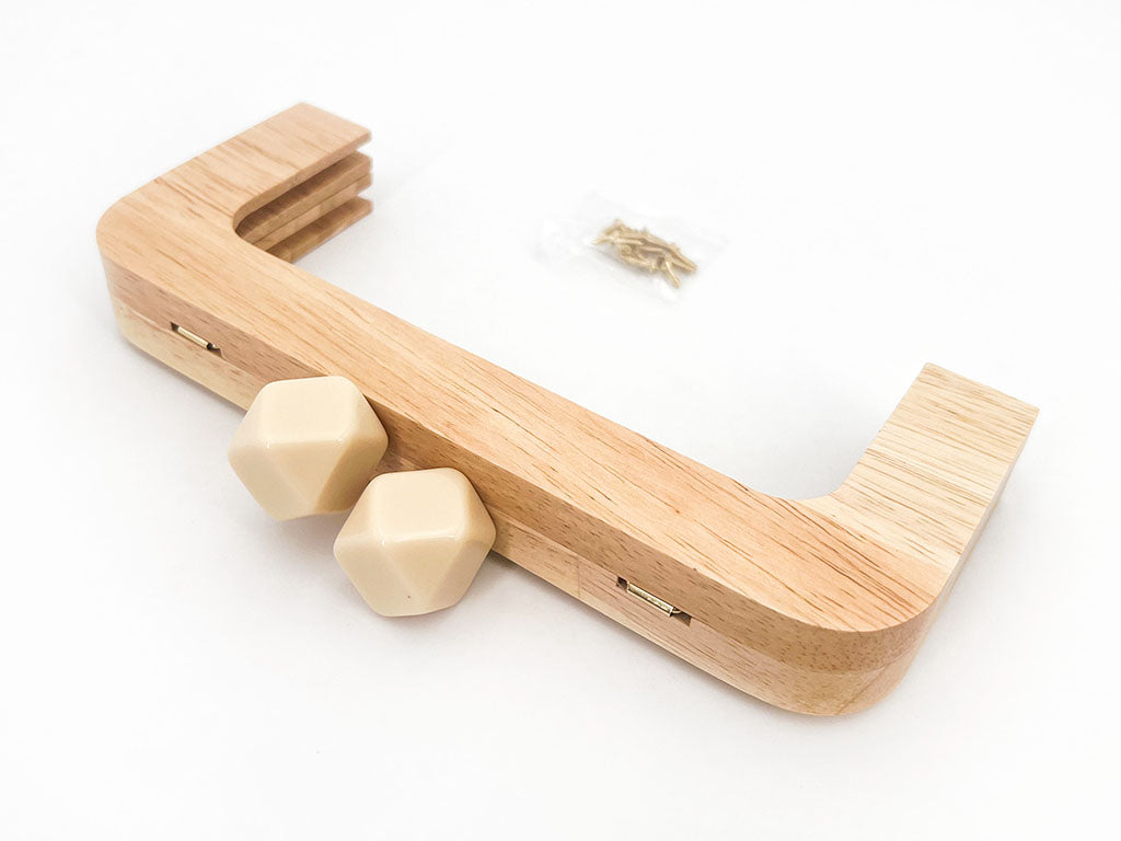 Click clack in legno rettangolare 19,5 cm con perla