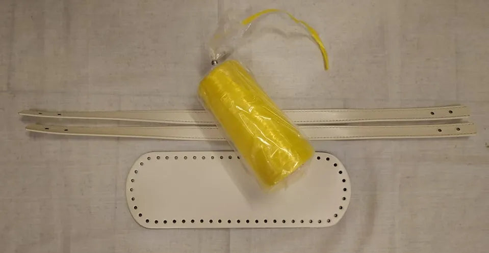 Kit borsa con rafia lucida