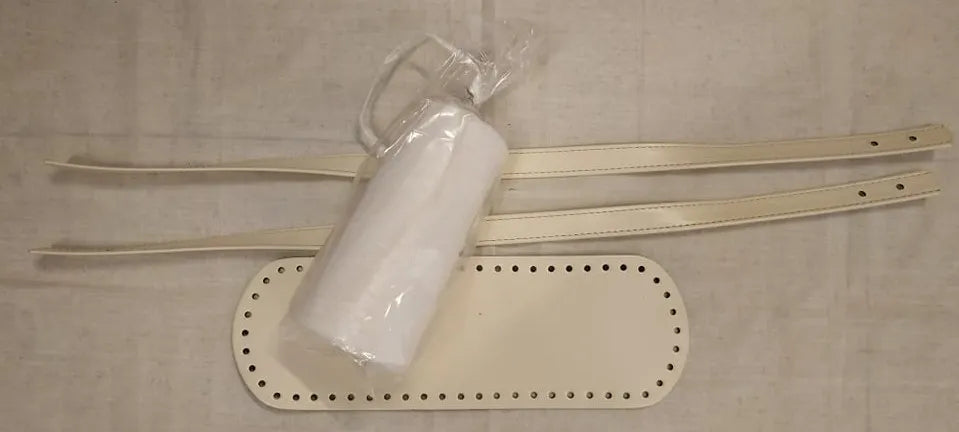 Kit borsa con rafia lucida
