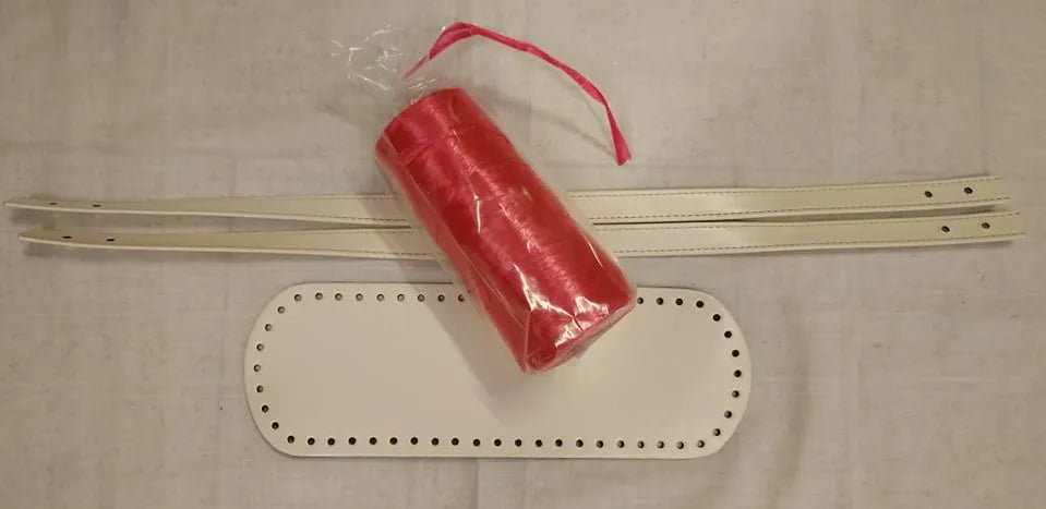 Kit borsa con rafia lucida