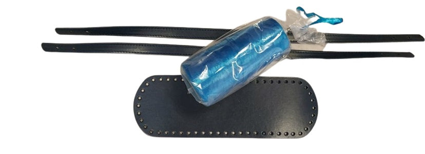 Kit borsa con rafia lucida