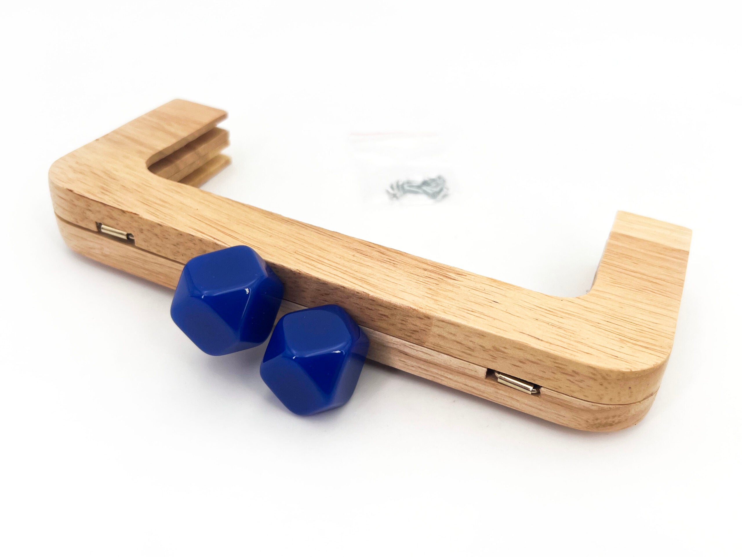 Click clack in legno rettangolare 19,5 cm con perla