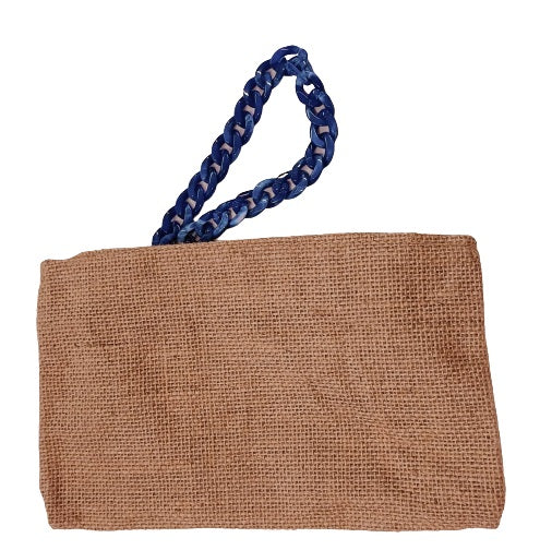 Pochette juta con polsiera catena