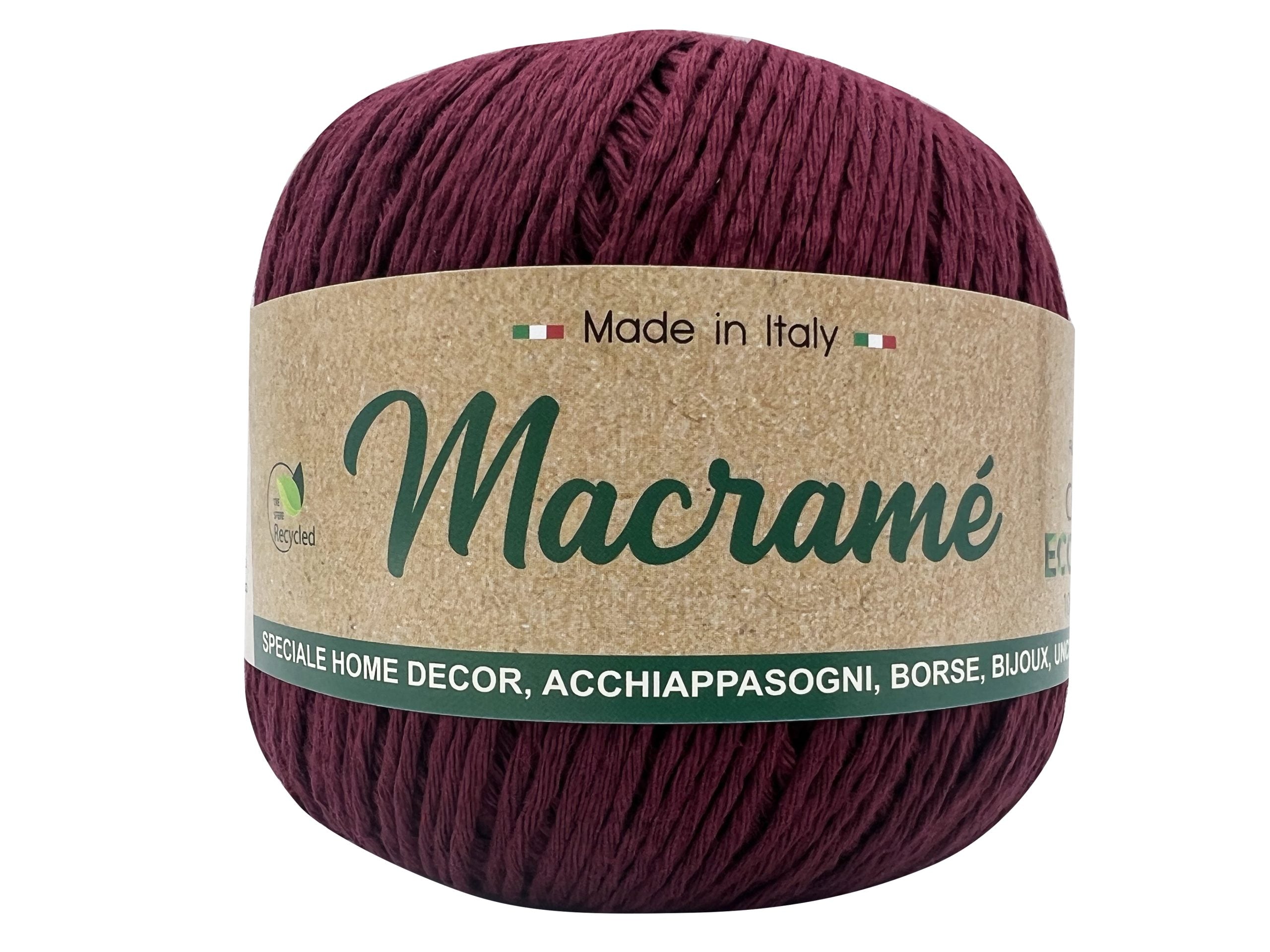 Cordoncino macramè barbante. Confezione