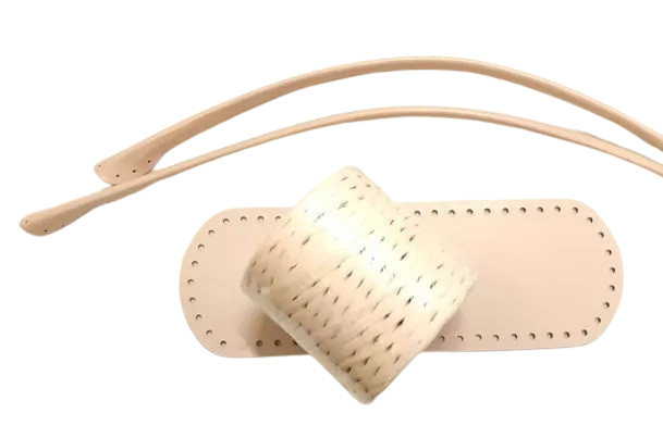 Kit borsa con rafia naturale grezza