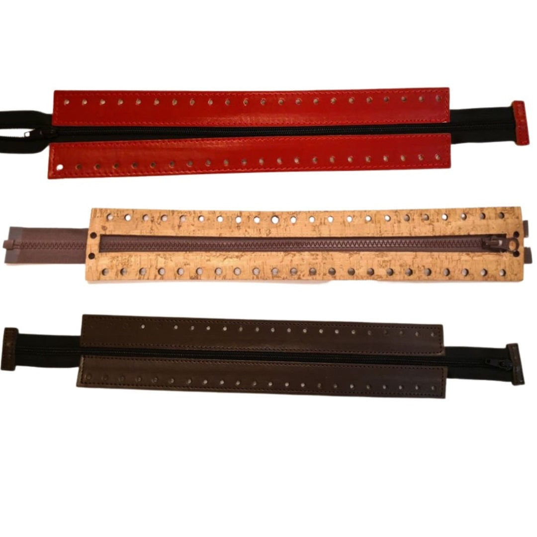 Cerniere 30 cm vera pelle o sughero