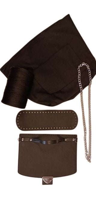 Kit cartella in vera pelle con manico 2