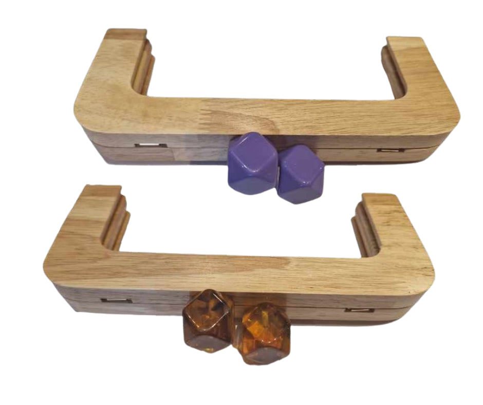 Click clack in legno rettangolare 19,5 cm con perla