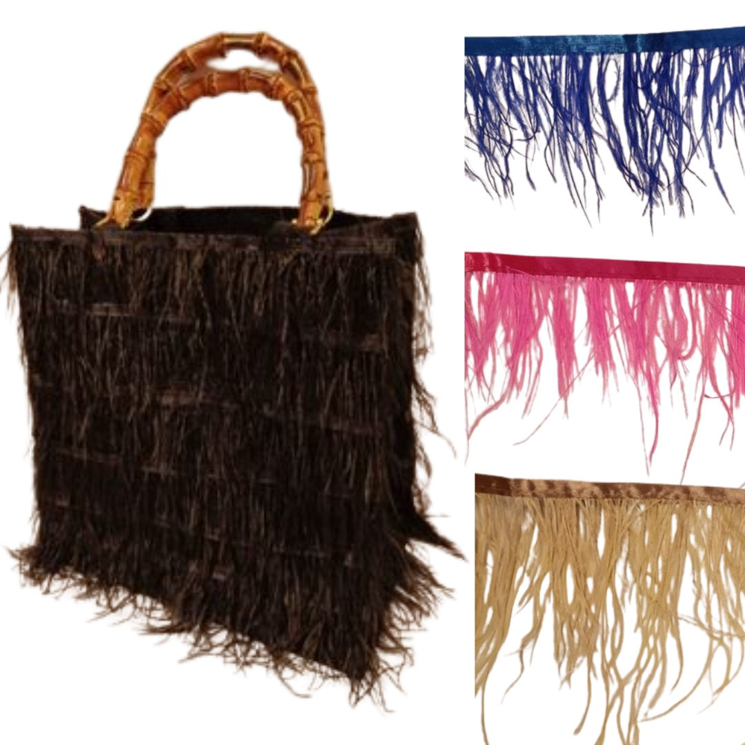 Kit borse juta con piume