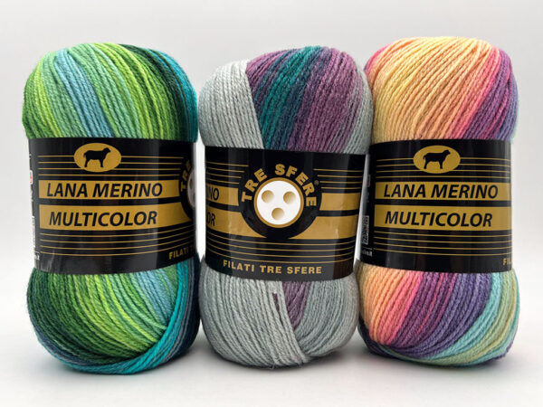 Lana merino multicolor 500gr.
