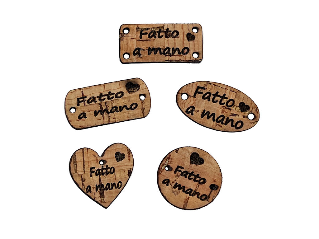 5 etichette fatto a mano
