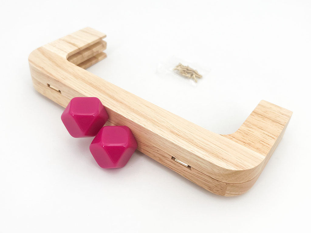 Click clack in legno rettangolare 19,5 cm con perla