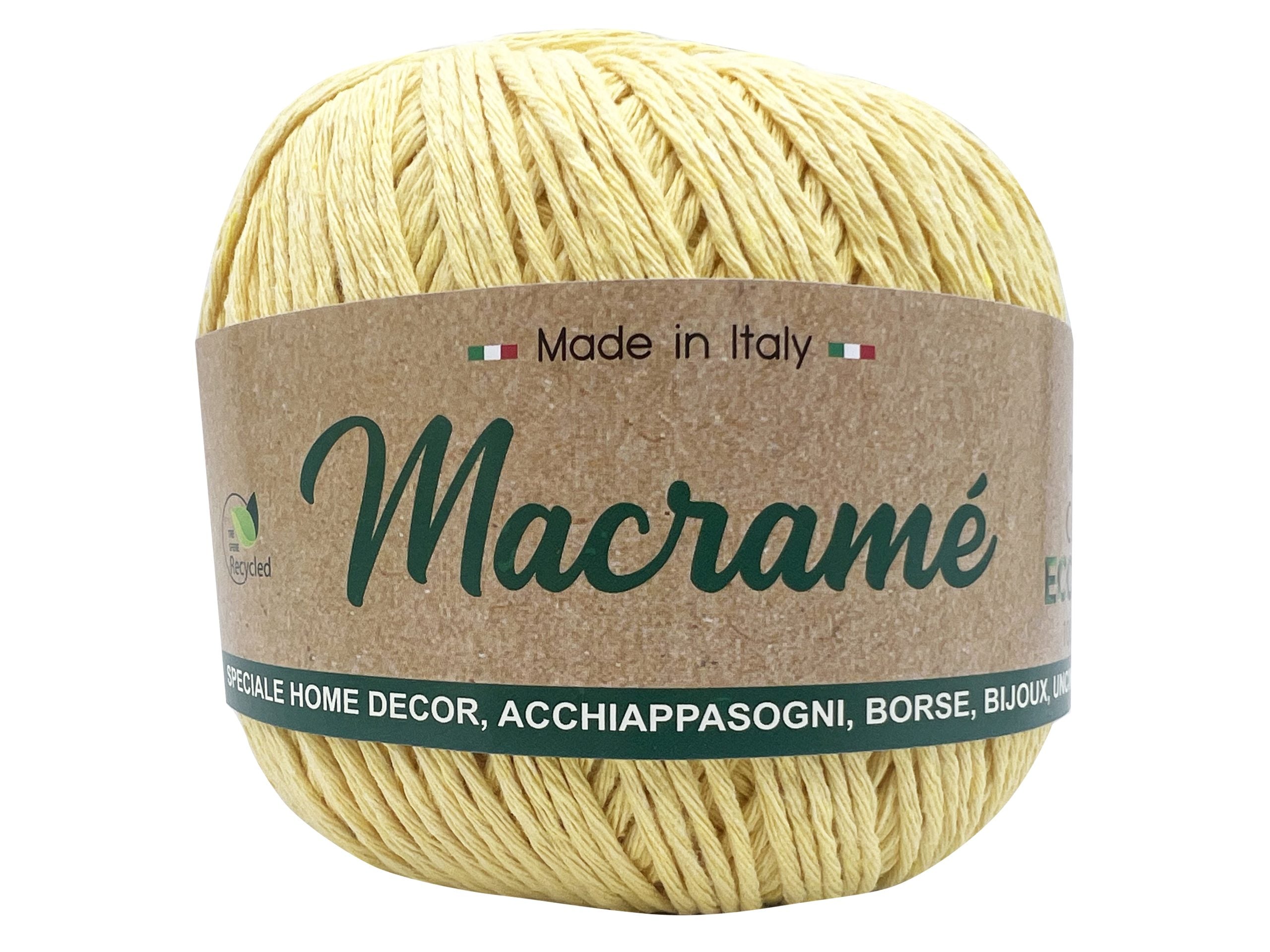 Cordoncino macramè barbante. Confezione