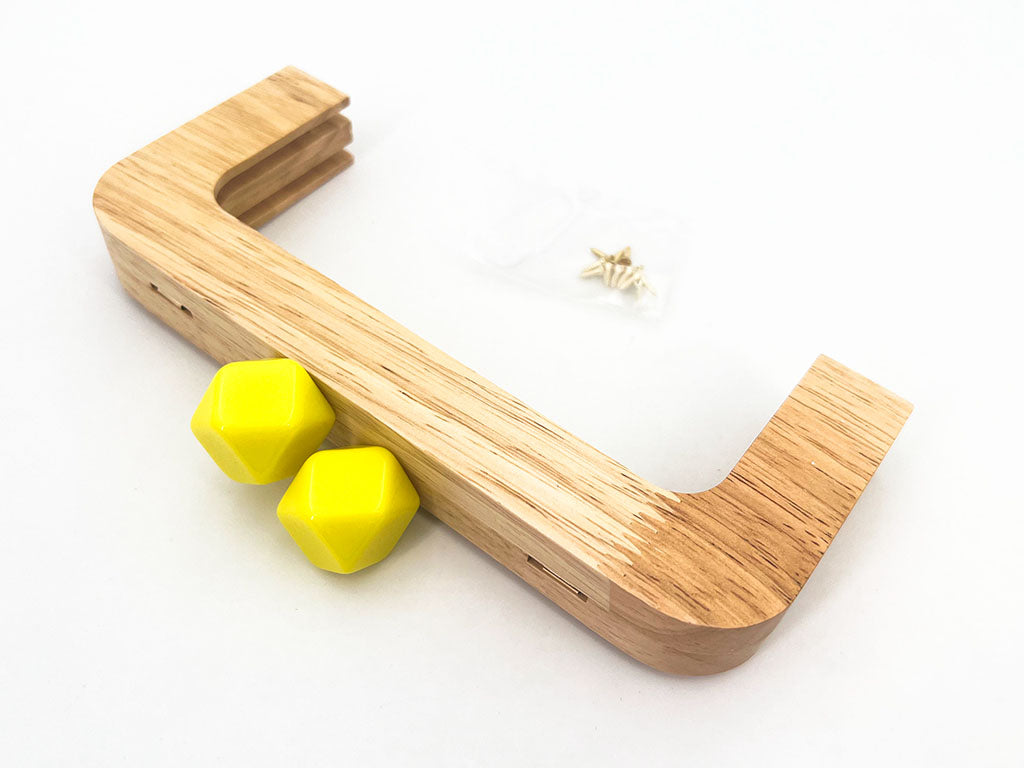 Click clack in legno rettangolare 19,5 cm con perla