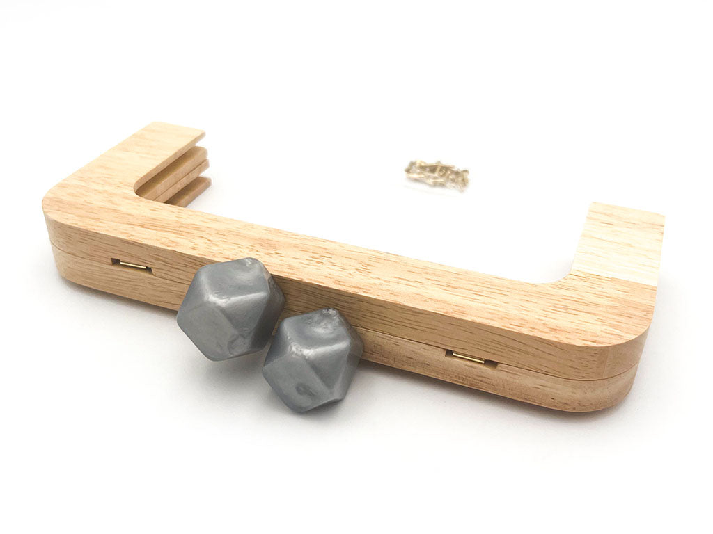 Click clack in legno rettangolare 19,5 cm con perla