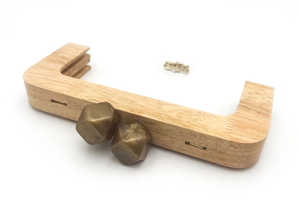 Click clack in legno rettangolare 19,5 cm con perla