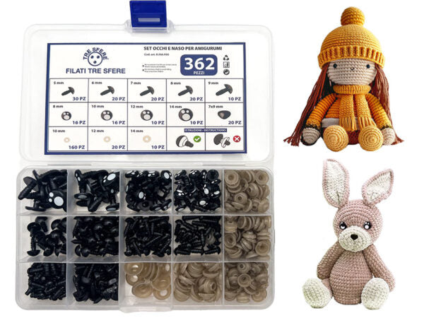 Kit occhi e naso per amigurumi