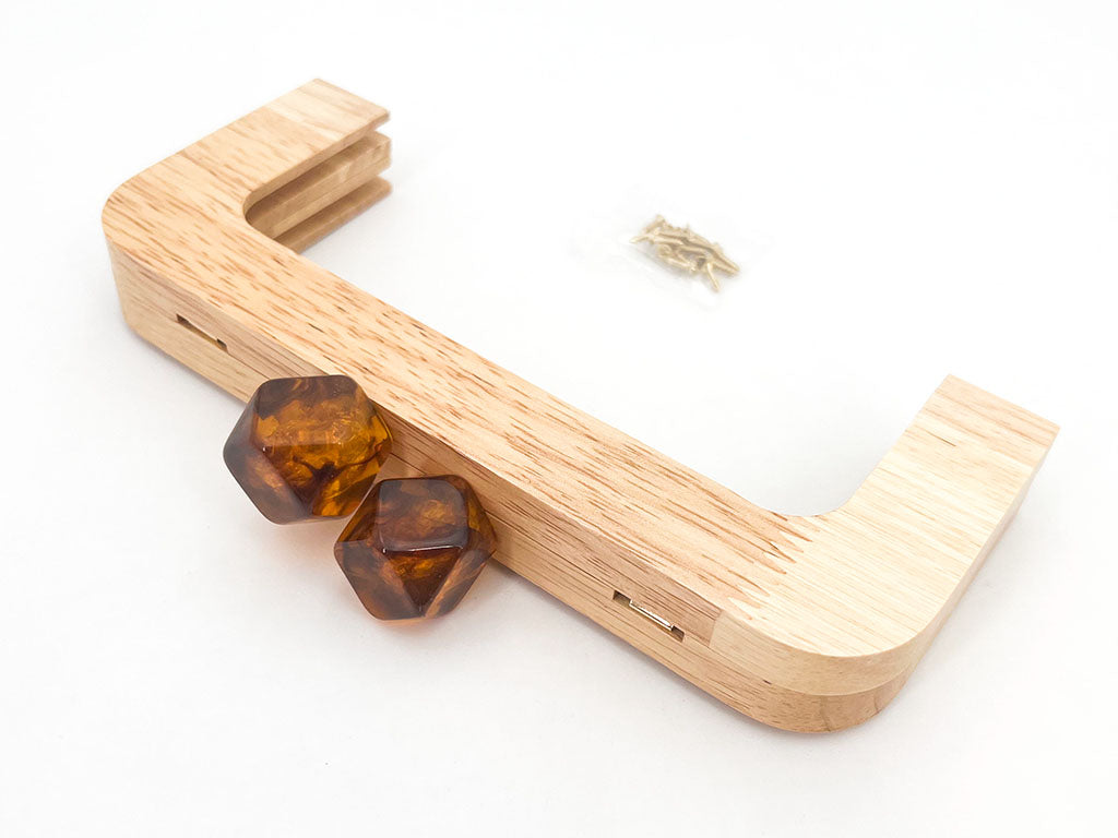 Click clack in legno rettangolare 19,5 cm con perla