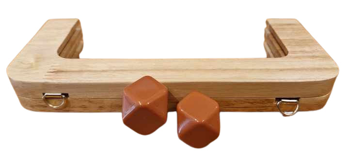 Click clack in legno rettangolare 19,5 cm con perla