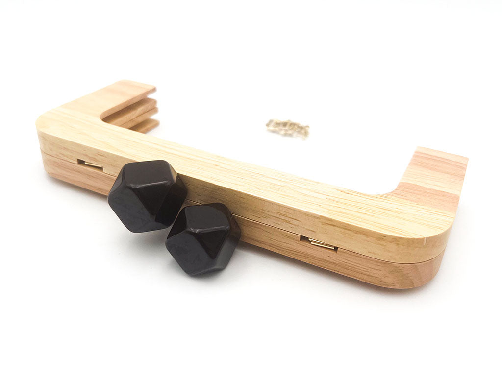 Click clack in legno rettangolare 19,5 cm con perla
