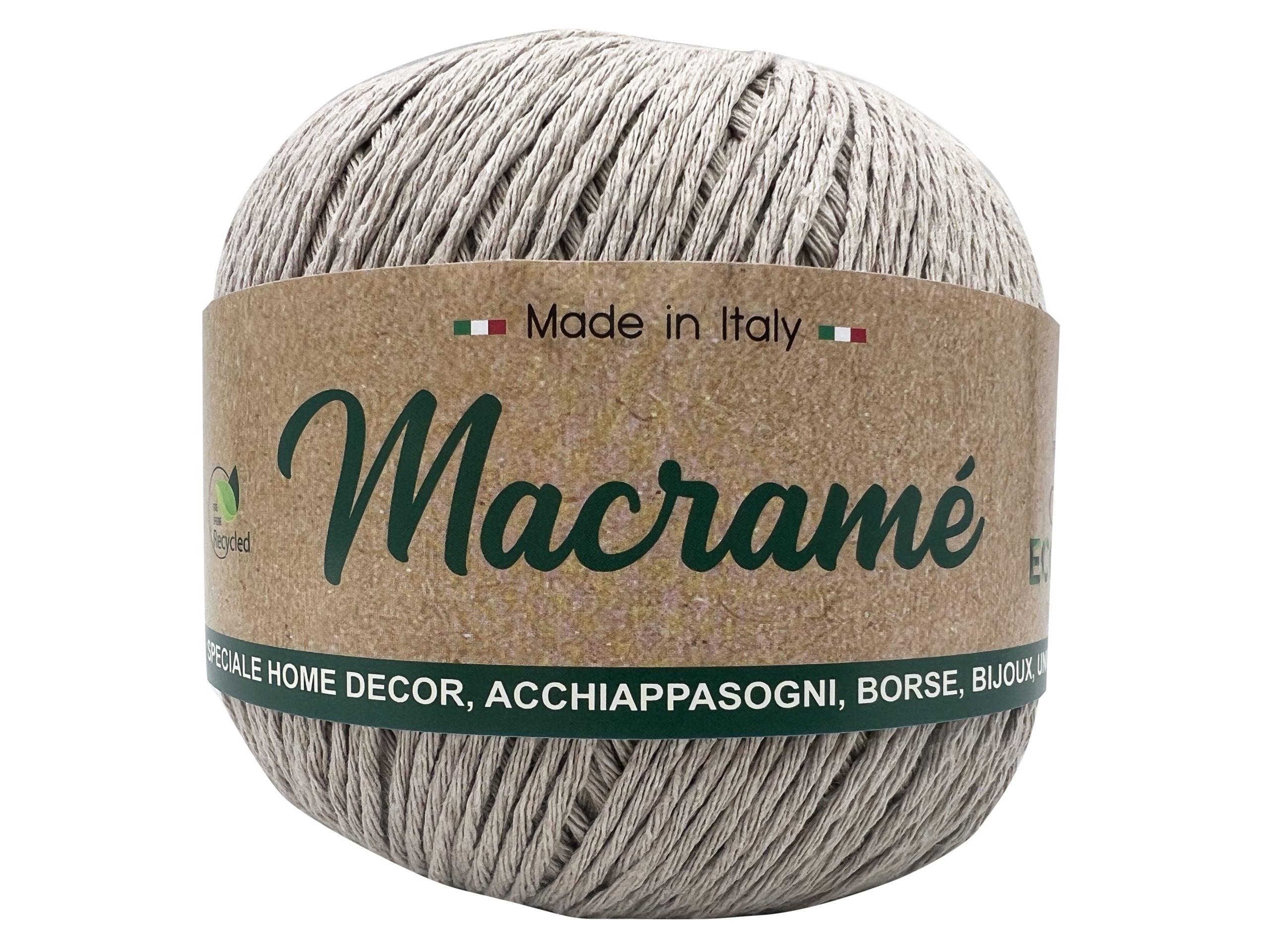 Cordoncino macramè barbante. Confezione