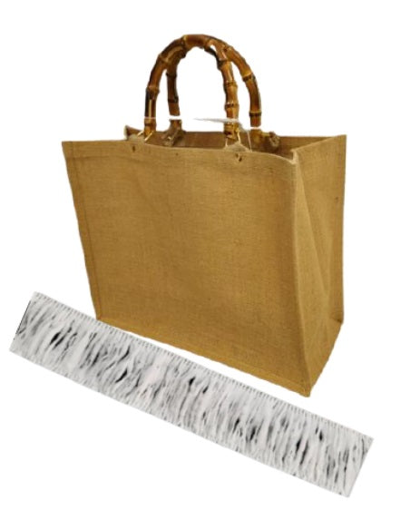 Kit borsa juta con frange misura 30x30 cm