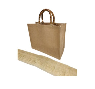 Kit borsa juta con frange misura 30x42 cm