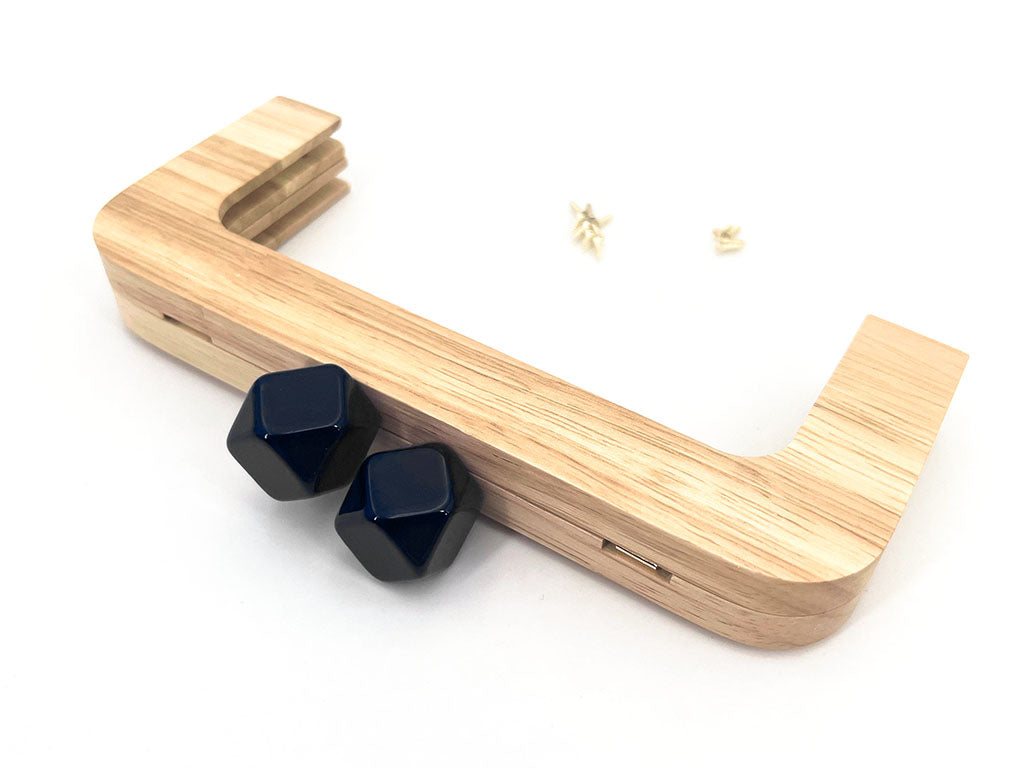 Click clack in legno rettangolare 19,5 cm con perla
