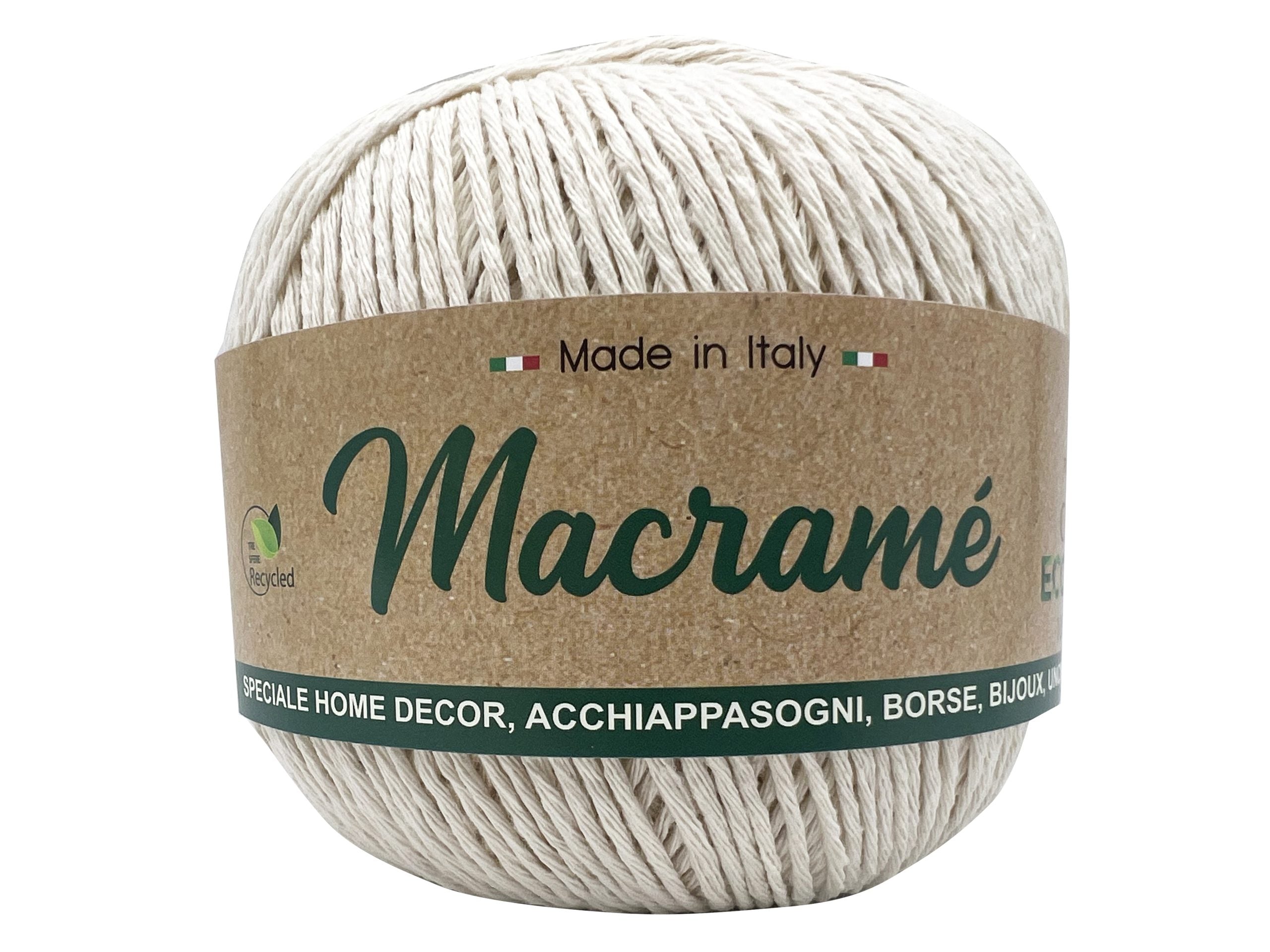 Cordoncino macramè barbante. Confezione