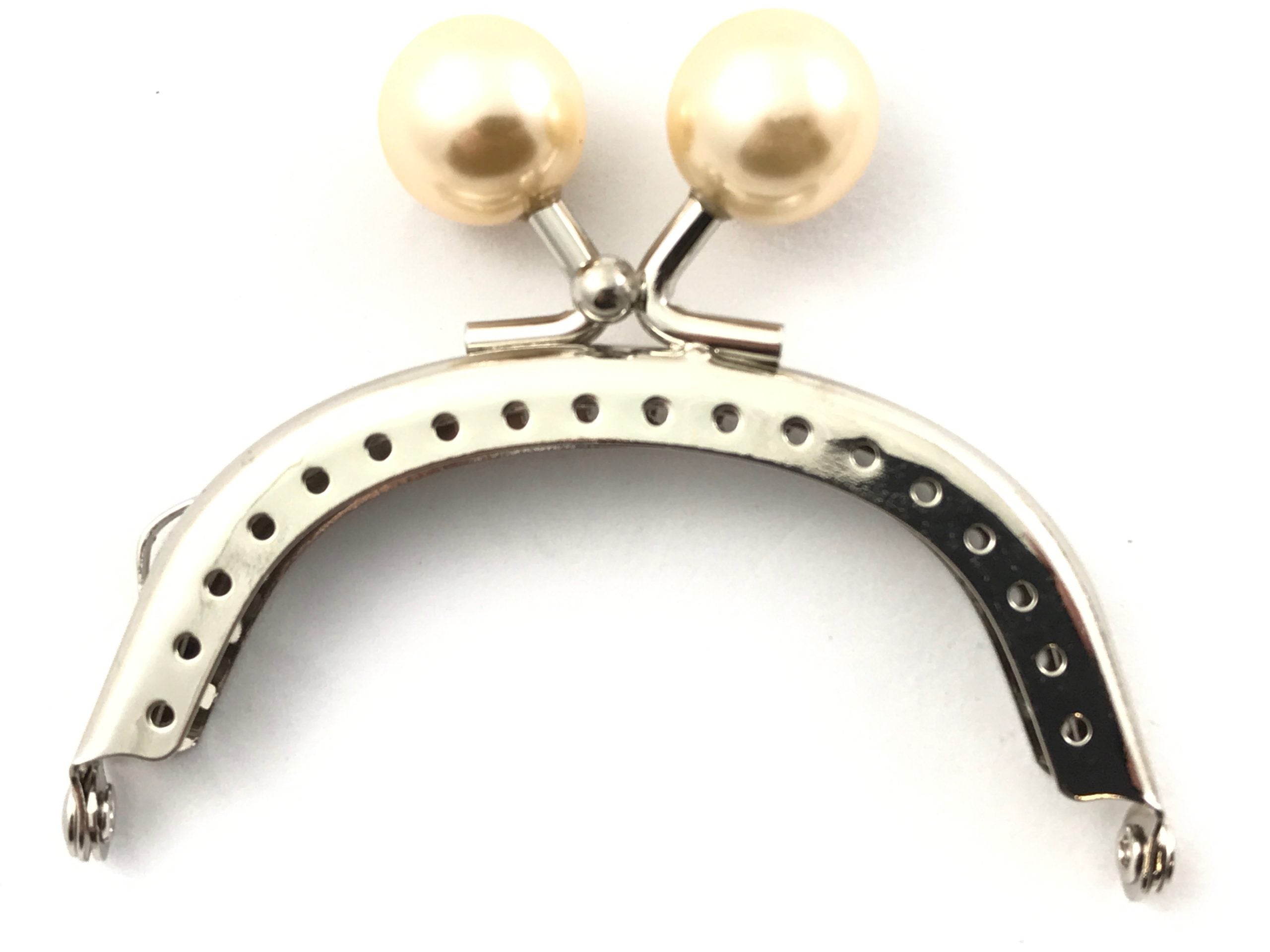 Click clack tonda 8 cm argento con madreperla