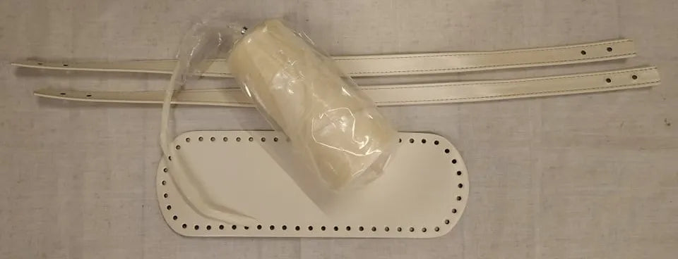 Kit borsa con rafia lucida