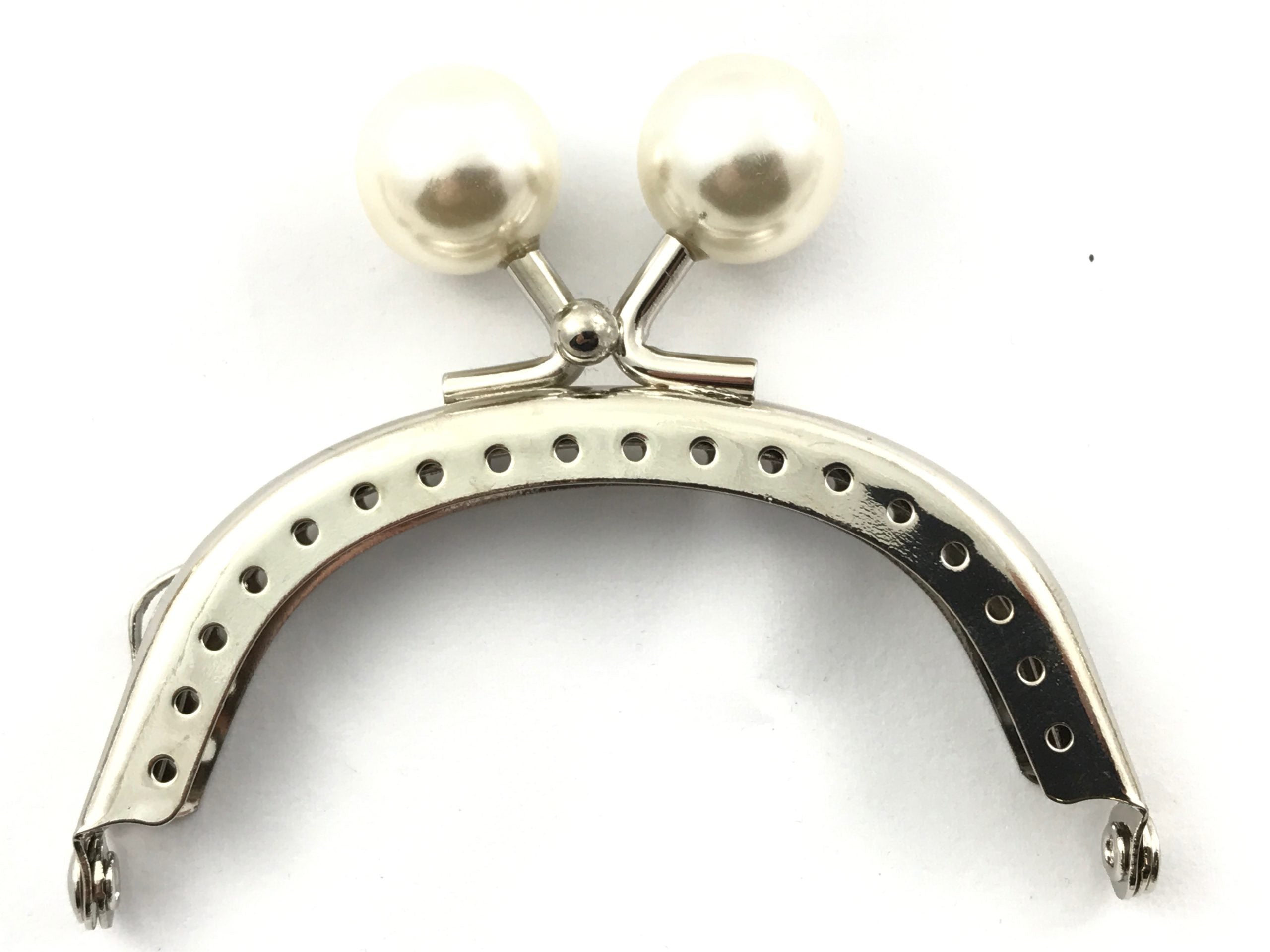 Click clack tonda 8 cm argento con madreperla