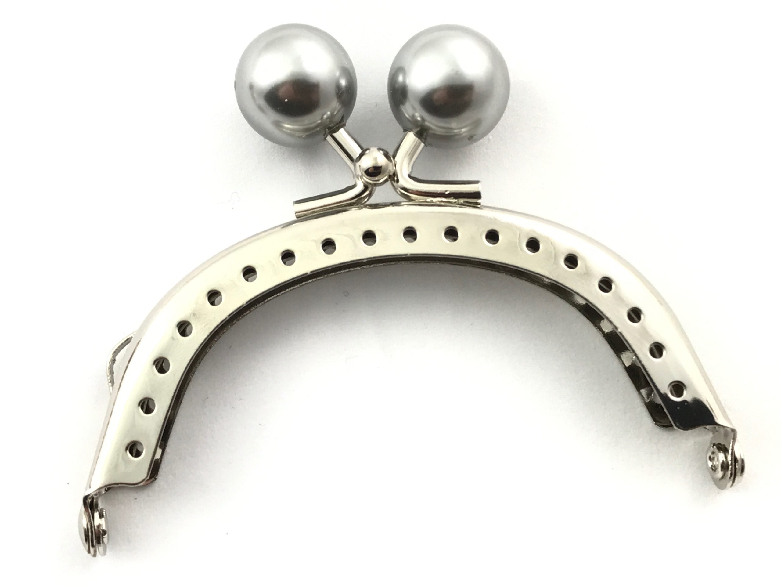 Click clack tonda 8 cm argento con madreperla