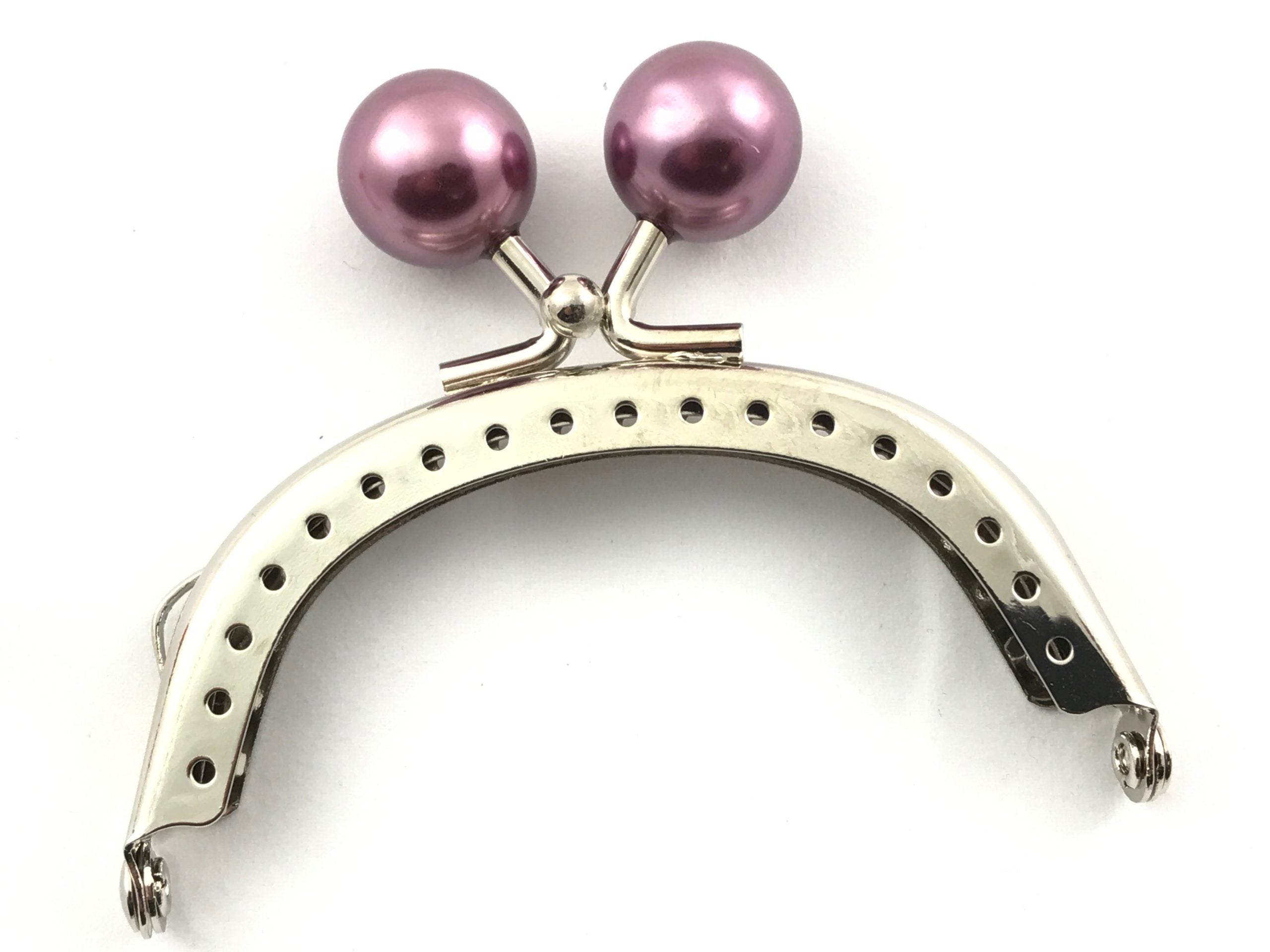 Click clack tonda 8 cm argento con madreperla