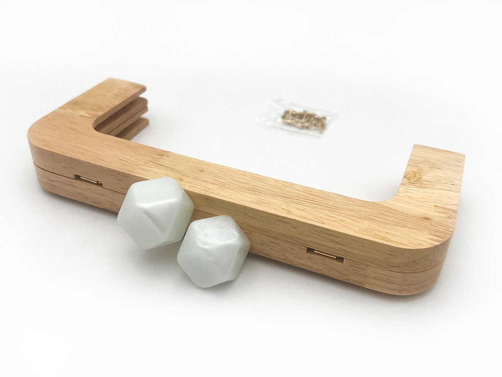 Click clack in legno rettangolare 19,5 cm con perla