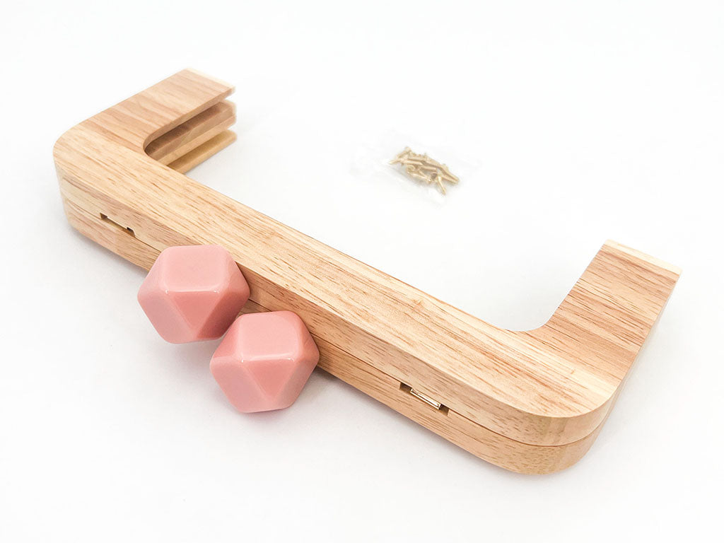 Click clack in legno rettangolare 19,5 cm con perla