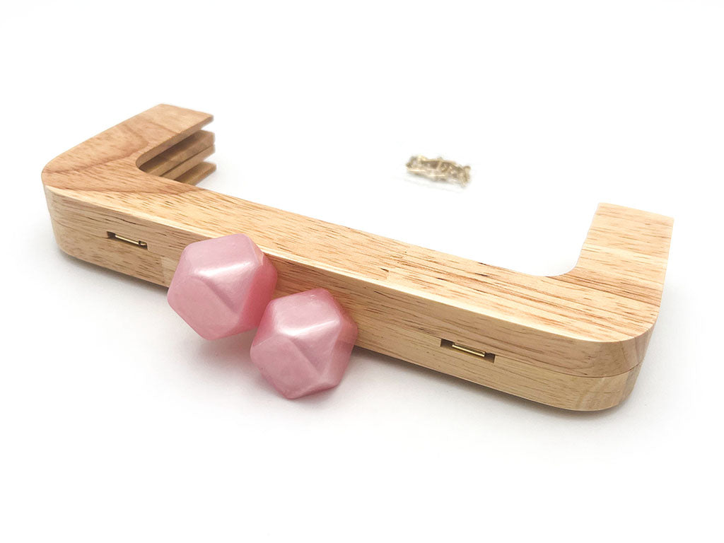 Click clack in legno rettangolare 19,5 cm con perla