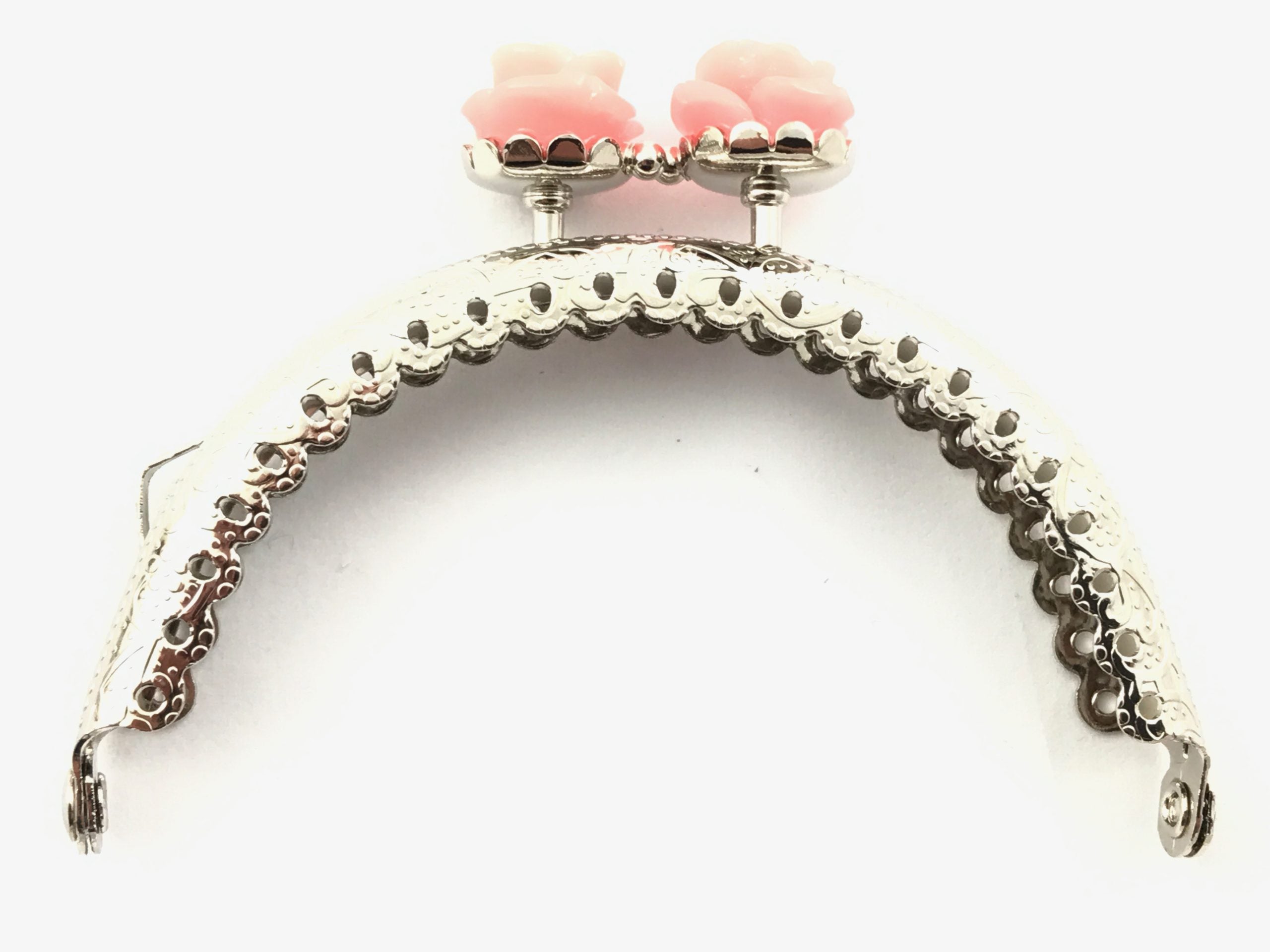 Click clack 8,5 cm. Tonda con fiore colore argento
