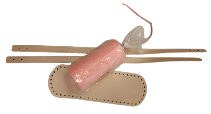 Kit borsa con rafia lucida