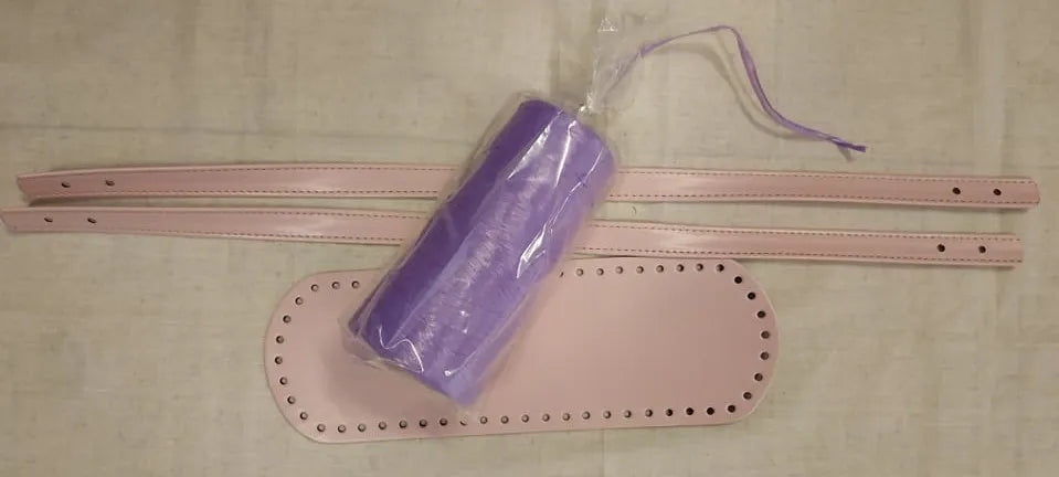 Kit borsa con rafia lucida