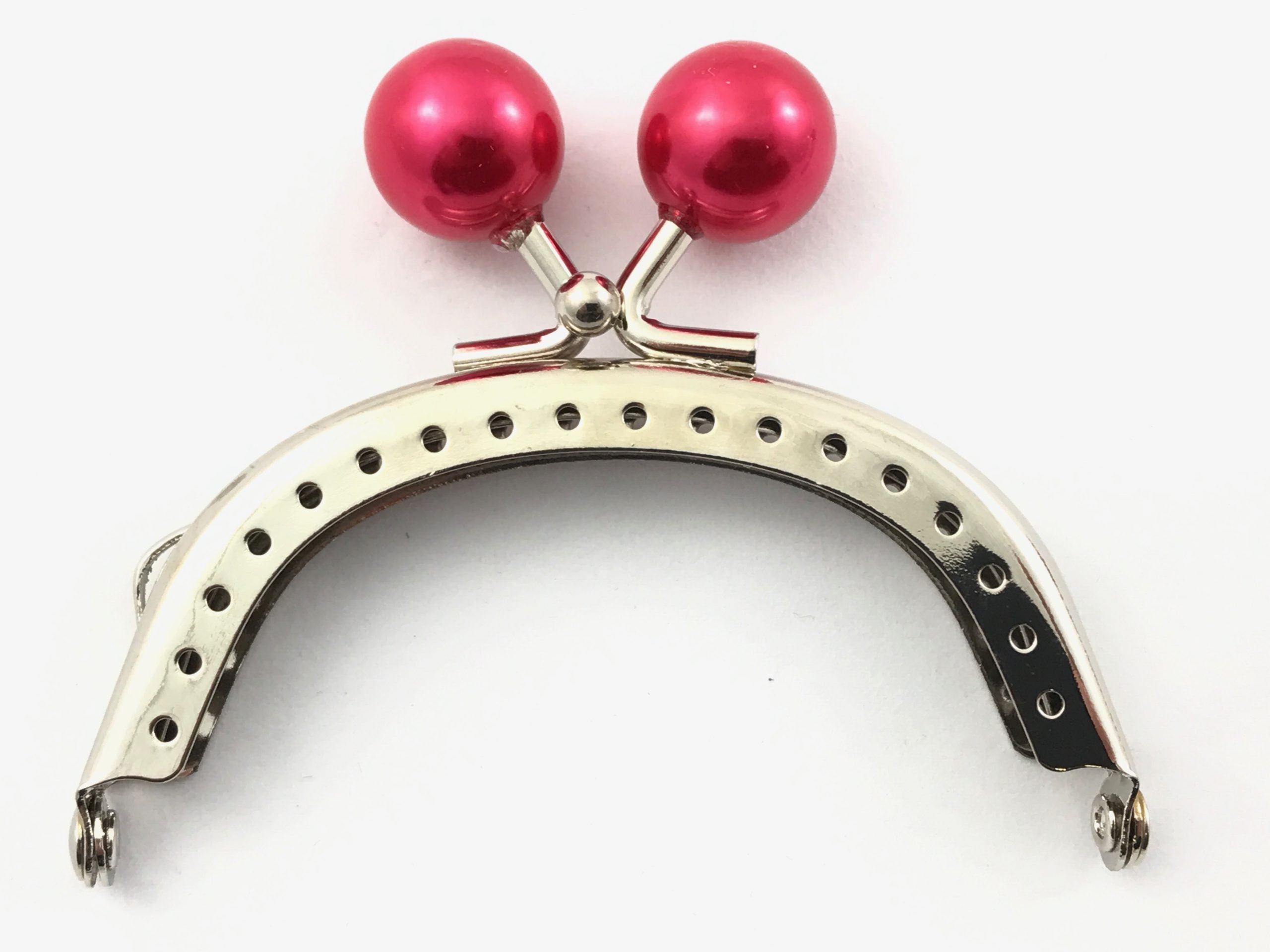 Click clack tonda 8 cm argento con madreperla