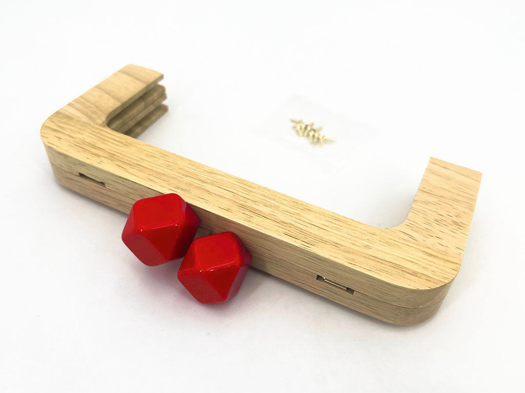 Click clack in legno rettangolare 19,5 cm con perla