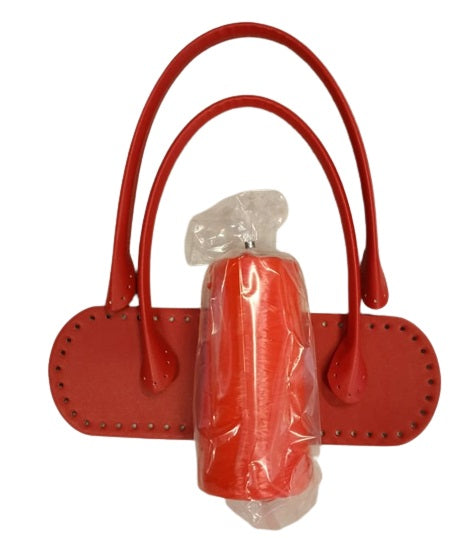 Kit borsa con rafia lucida