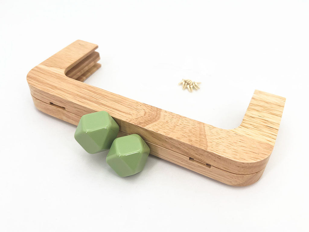Click clack in legno rettangolare 19,5 cm con perla