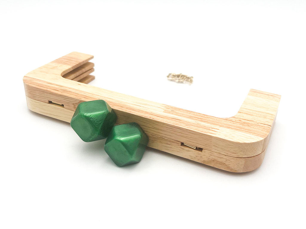 Click clack in legno rettangolare 19,5 cm con perla